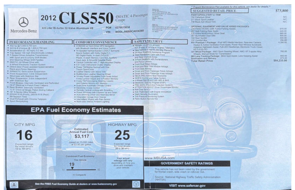 
								Mercedes CLS 550 2012 full									